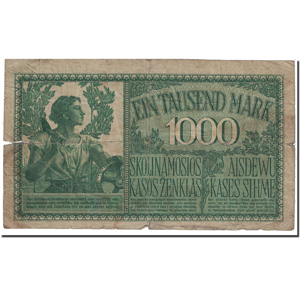 Banknote, Germany, 1000 Mark, 1918, 1918-04-04, KM:R134a, VG(8-10)