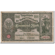 Banknote, DANZIG, 1000 Mark, 1922, 1922-10-31, KM:15, AU(50-53)