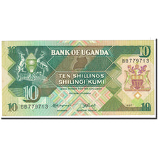 Billet, Uganda, 10 Shillings, 1987, Undated, KM:28, SPL