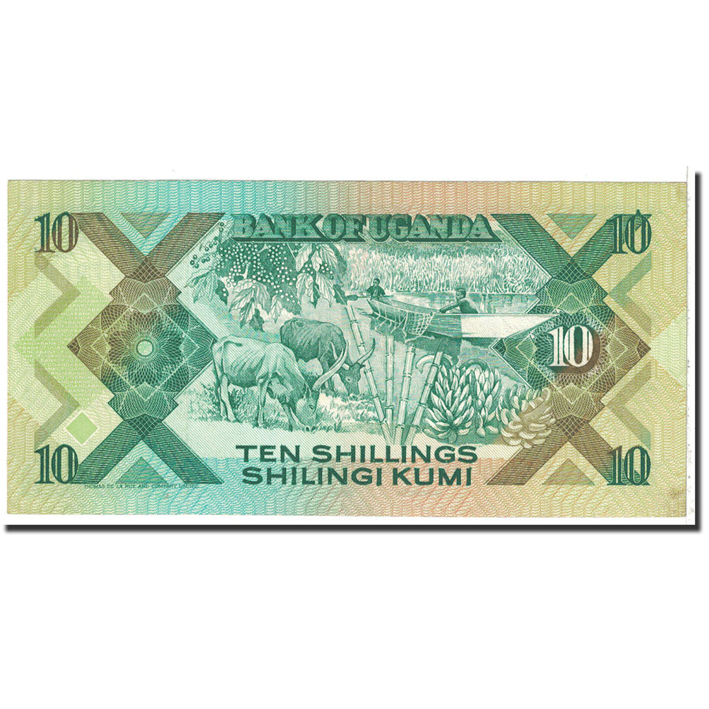Banknote, Uganda, 10 Shillings, 1987, Undated, KM:28, UNC(63)