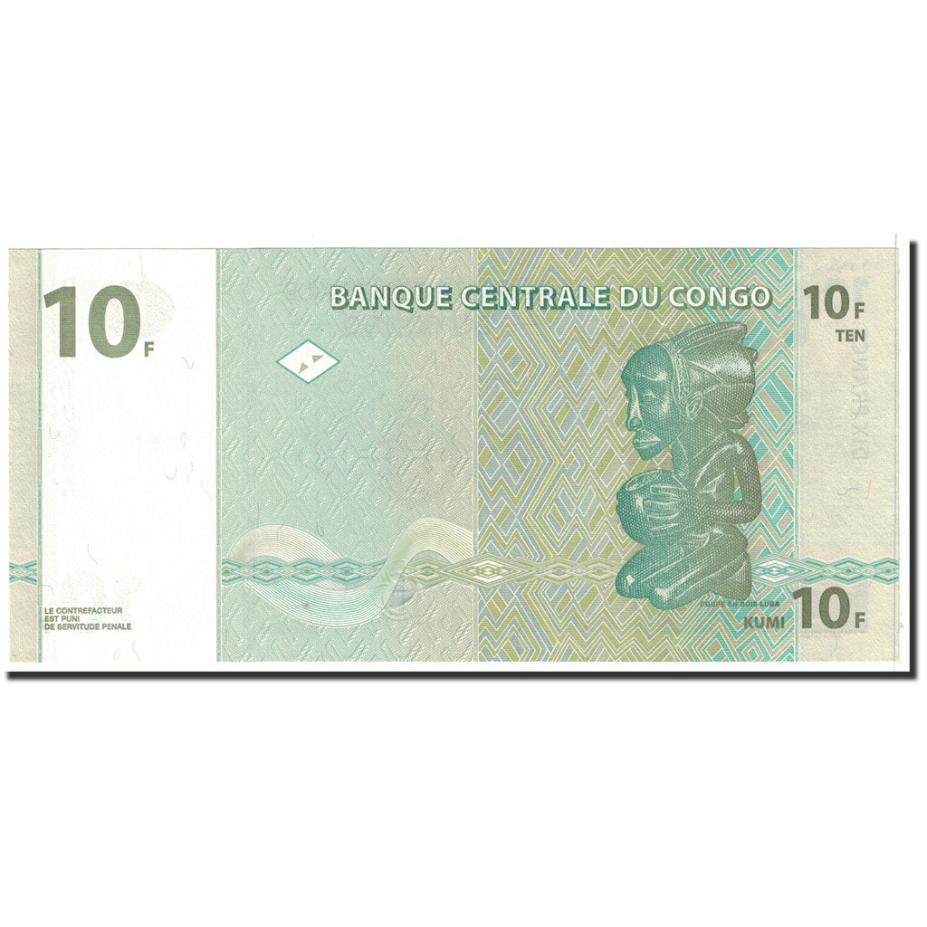 Banconote, Repubblica Democratica del Congo, 10 Francs, 1997, 1997-11-01