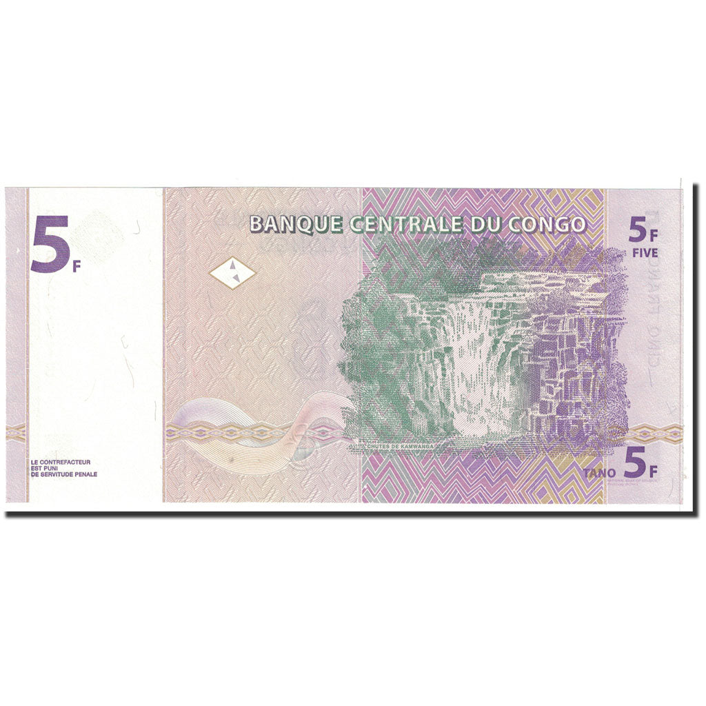 Banknote, Congo Democratic Republic, 5 Francs, 1997, 1997-11-01, KM:86a