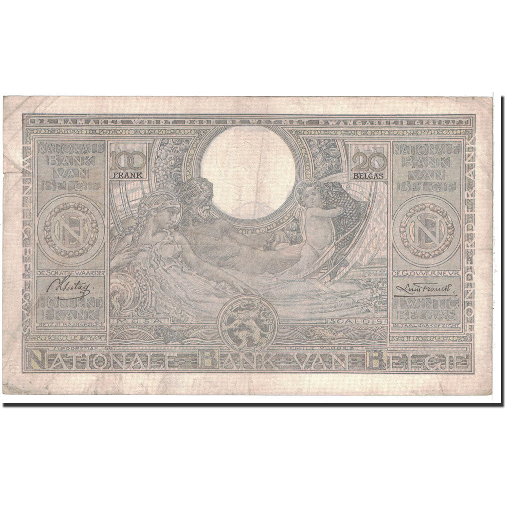 Billet, Belgique, 100 Francs-20 Belgas, 1937, 1937-02-26, KM:107, TTB