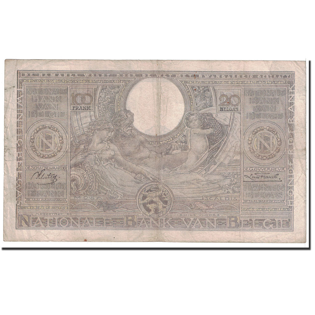 Banknote, Belgium, 100 Francs-20 Belgas, 1937, 1937-01-15, KM:107, VF(20-25)