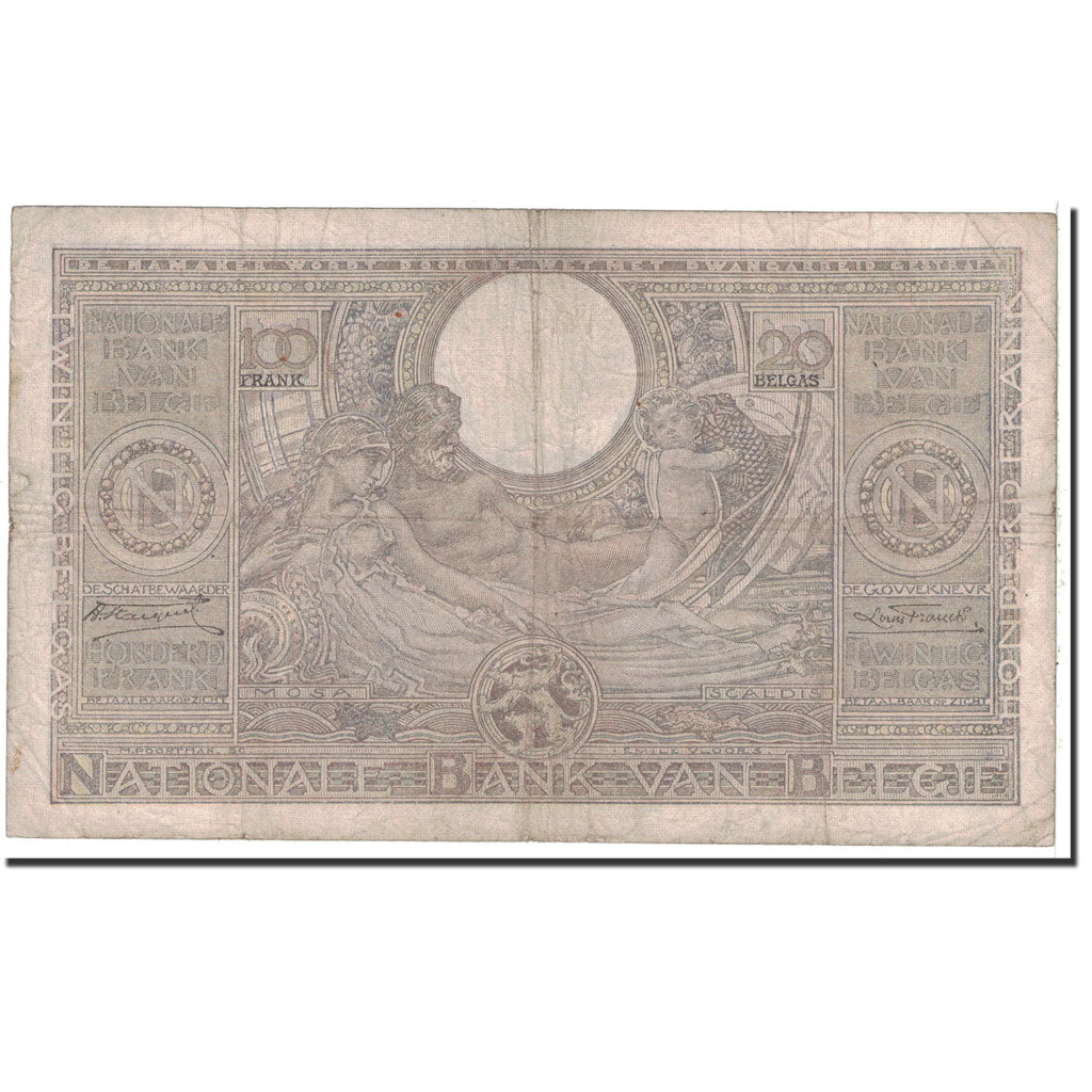 Banconote, Belgio, 100 Francs-20 Belgas, 1935, 1935-11-27, KM:107, MB