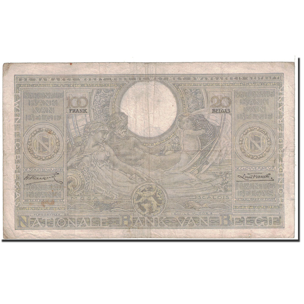 Banknote, Belgium, 100 Francs-20 Belgas, 1934, 1934-03-01, KM:107, VF(30-35)