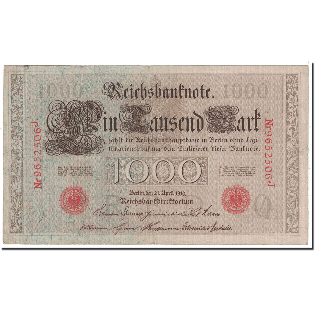 Banknote, Germany, 1000 Mark, 1910, 1910-04-21, KM:44b, EF(40-45)