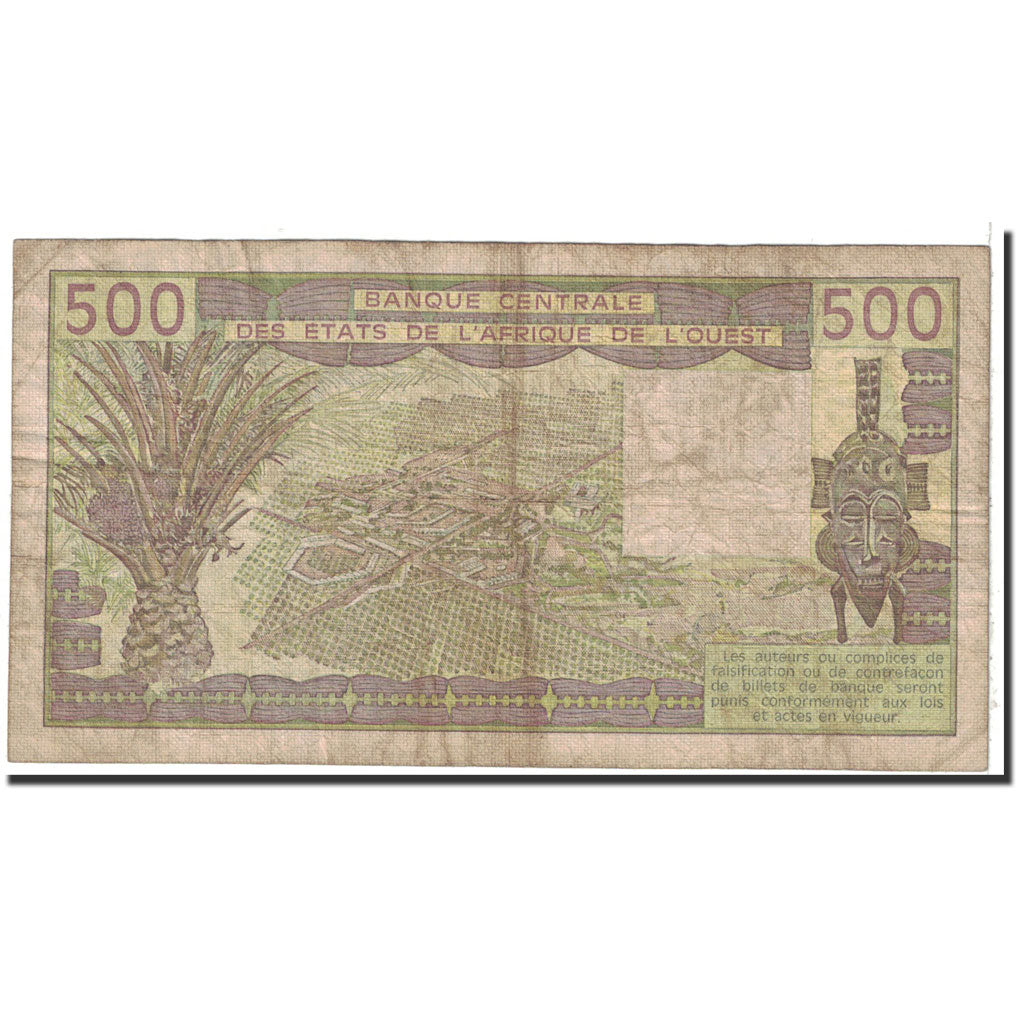 Banknote, West African States, 500 Francs, 1981, Undated, KM:706Kc, VF(20-25)