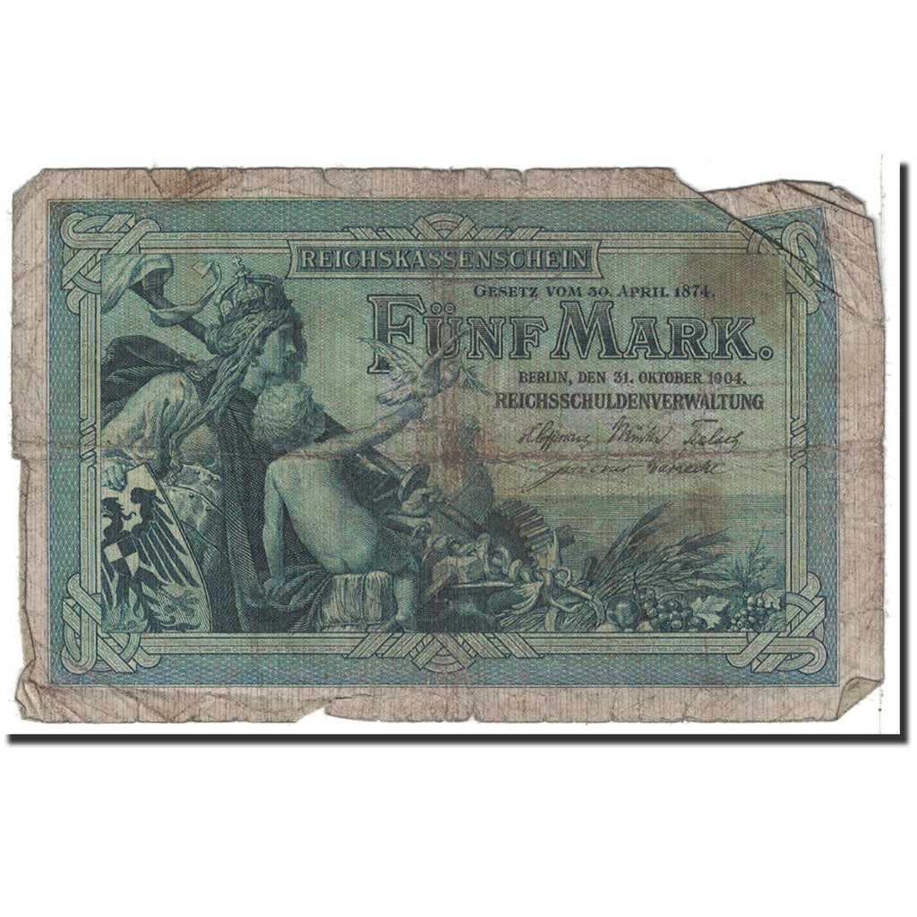 Banknote, Germany, 5 Mark, 1904, 1904-10-31, KM:8a, VG(8-10)