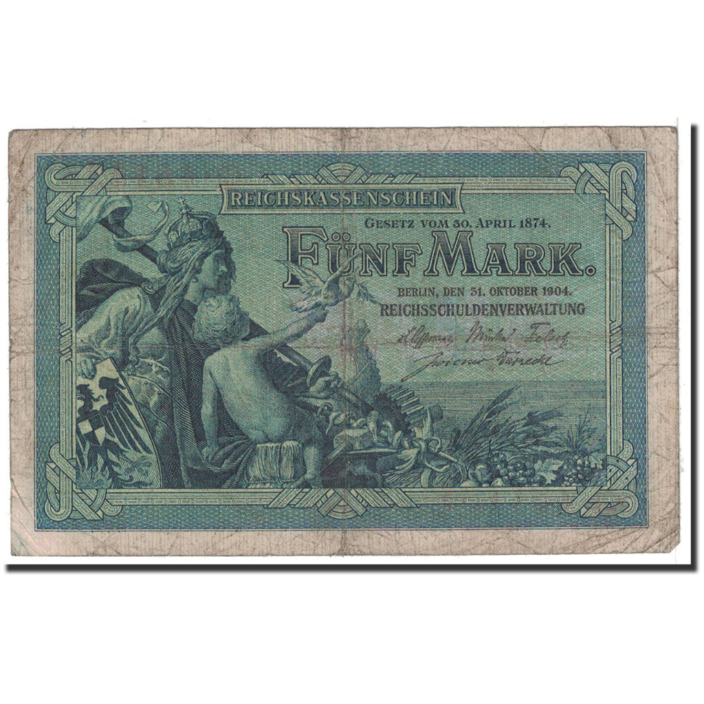 Banknote, Germany, 5 Mark, 1904, 1904-10-31, KM:8a, VG(8-10)
