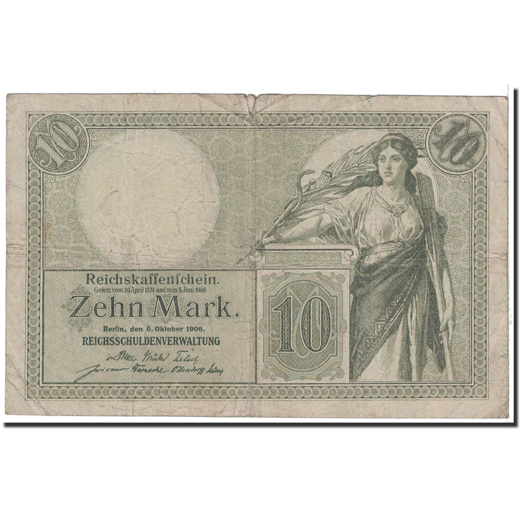 Banknote, Germany, 10 Mark, 1906, 1906-10-06, KM:9b, VF(20-25)