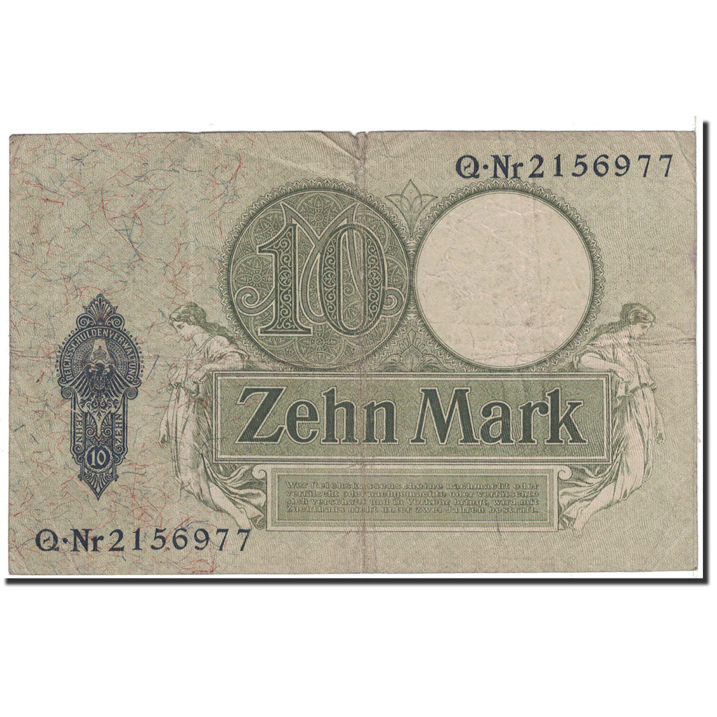 Banknote, Germany, 10 Mark, 1906, 1906-10-06, KM:9b, VF(20-25)
