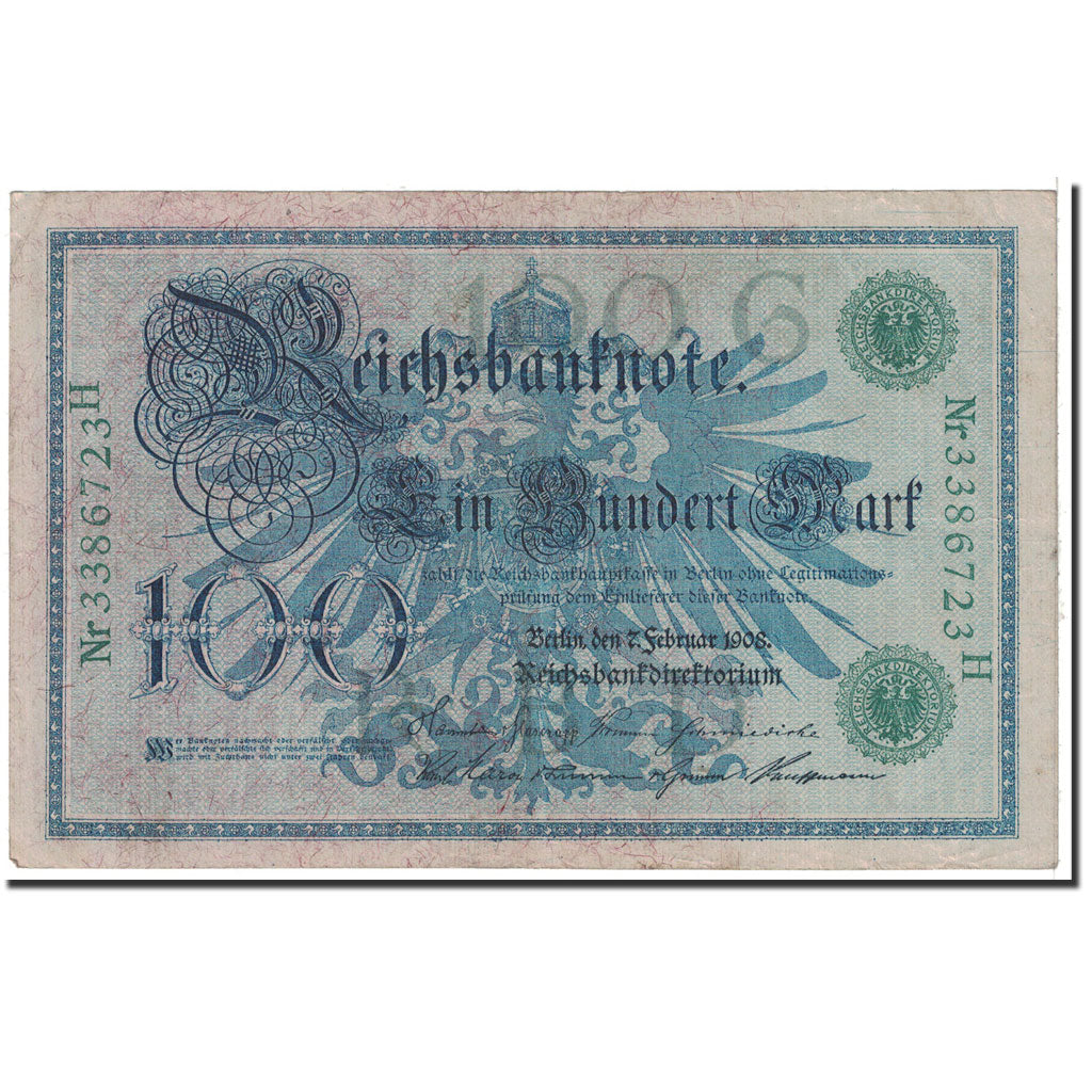 Biljet, Duitsland, 100 Mark, 1908, 1908-02-07, KM:34, TTB