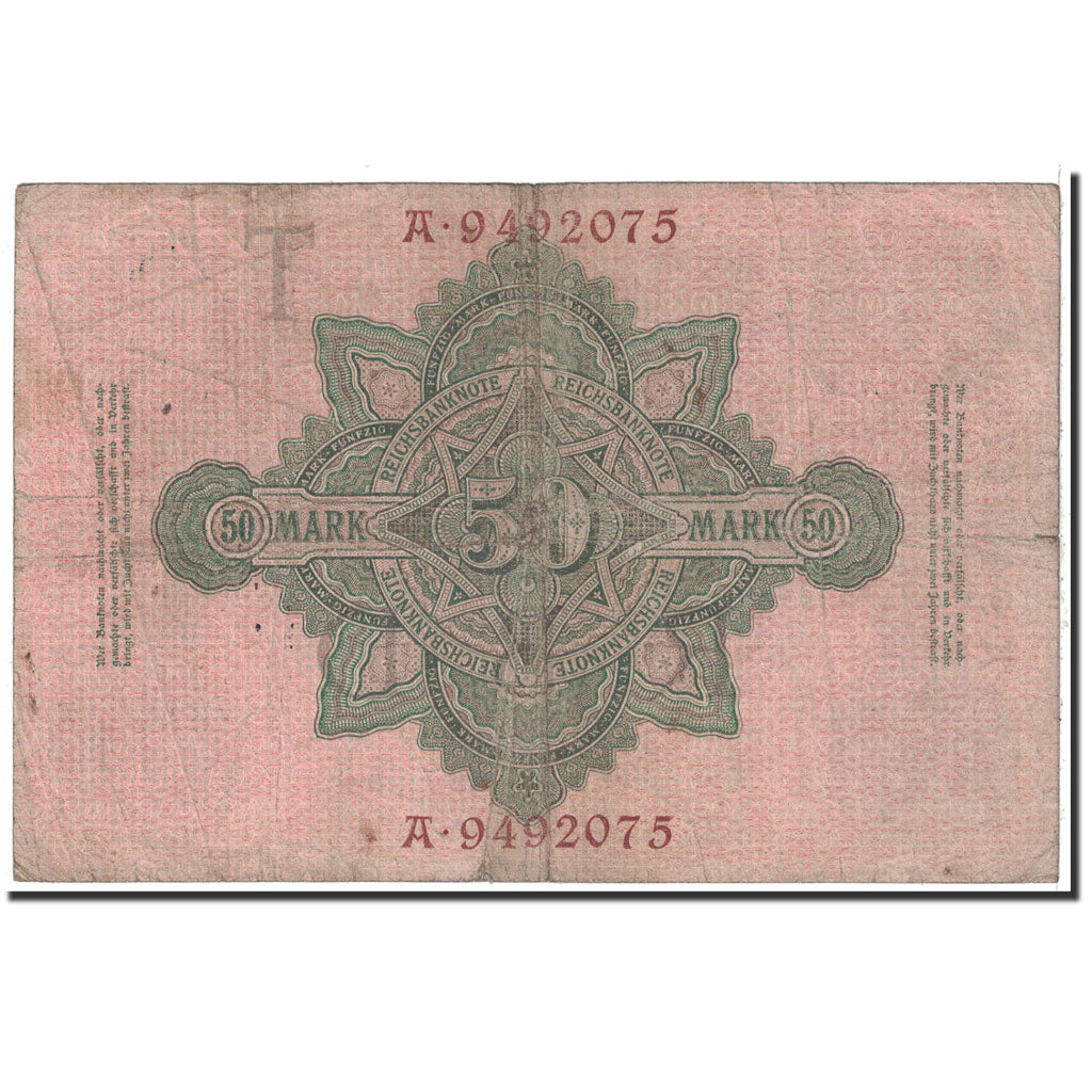 Banknote, Germany, 50 Mark, 1910, 1910-04-21, KM:41, VF(20-25)