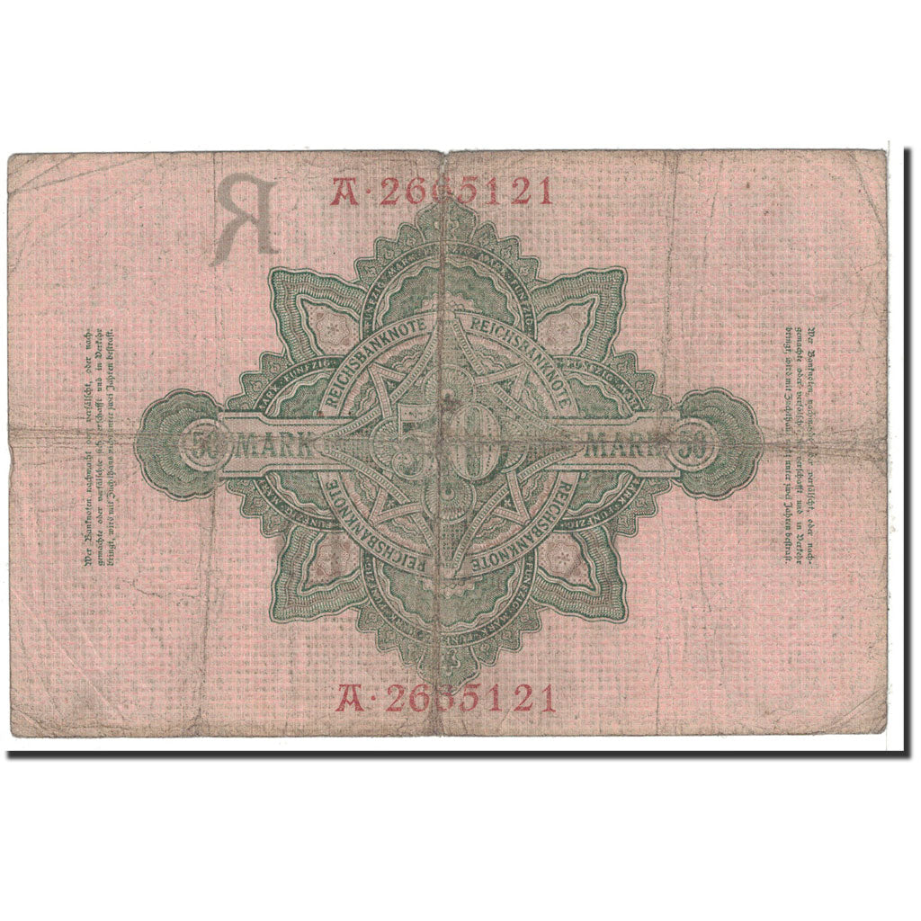 Billete, 50 Mark, 1908, Alemania, 1908-02-07, KM:32, BC