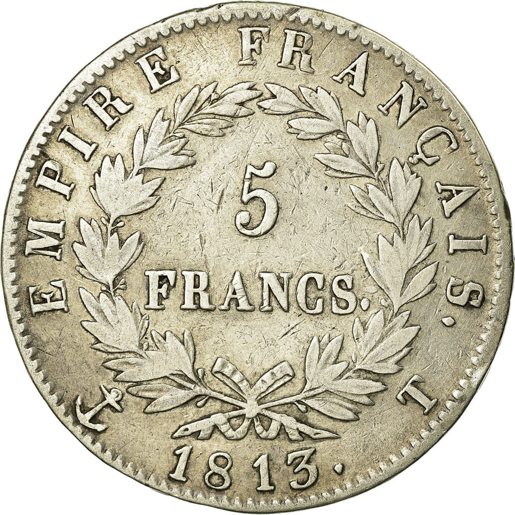 Coin, France, Napoléon I, 5 Francs, 1813, Nantes, EF(40-45), Silver