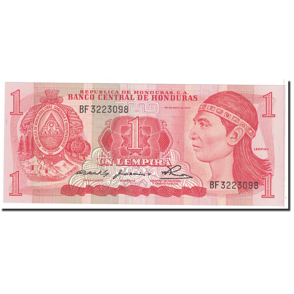 Banknote, Honduras, 1 Lempira, 1980, 1980-05-29, KM:68a, UNC(65-70)