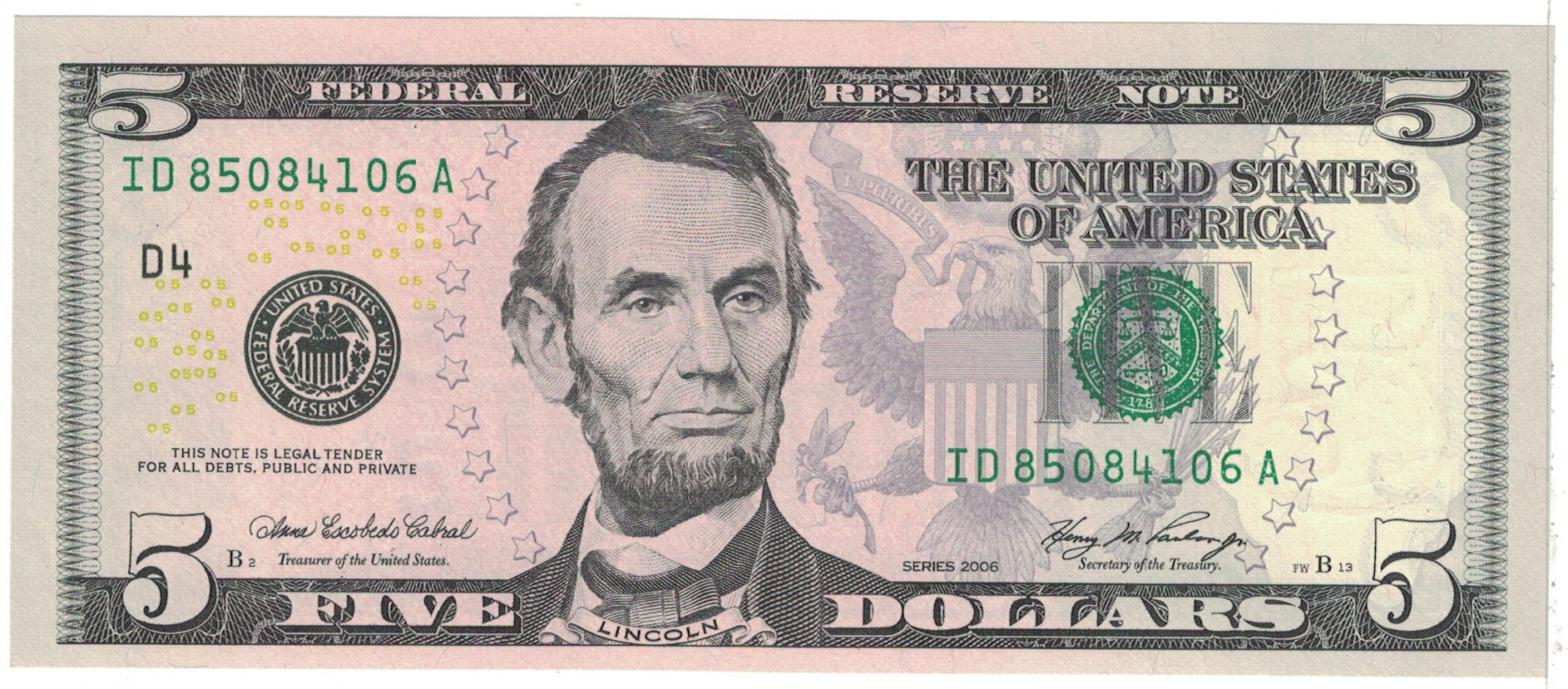 Banknote, United States, 5 Dollars, 2006, Undated, KM:524, UNC(65-70)