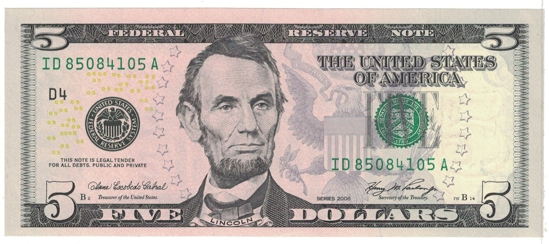 Banknote, United States, 5 Dollars, 2006, Undated, KM:524, UNC(65-70)
