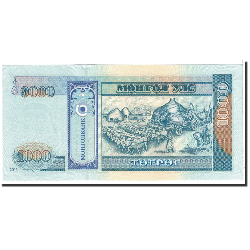 Banknote, Mongolia, 1000 Tugrik, 2011, Undated, KM:67c, UNC(63)