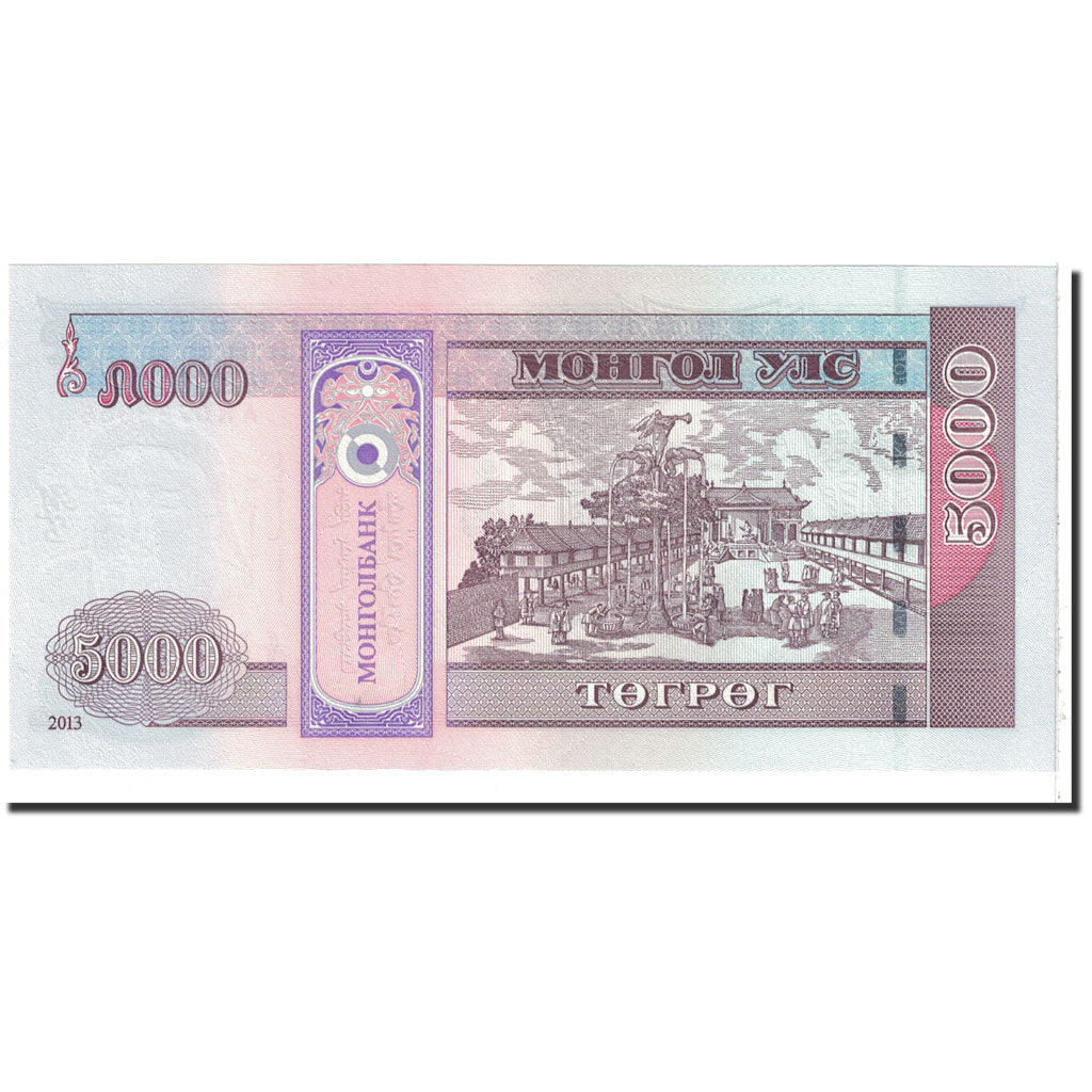 Biljet, Mongolië, 5000 Tugrik, 2013, Undated, KM:New, NIEUW