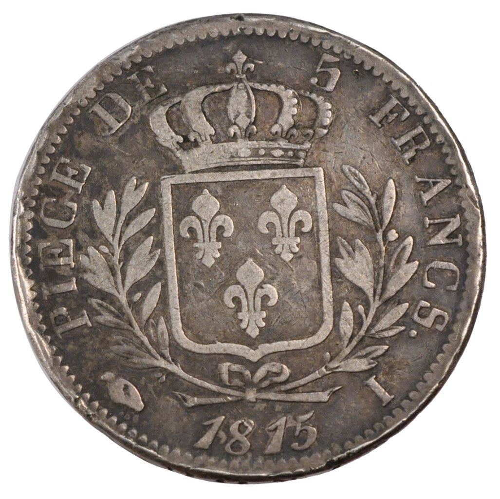 FRANCE, Louis XVIII, 5 Francs, 1815, Limoges, KM #702.6, EF(40-45), Silver,...