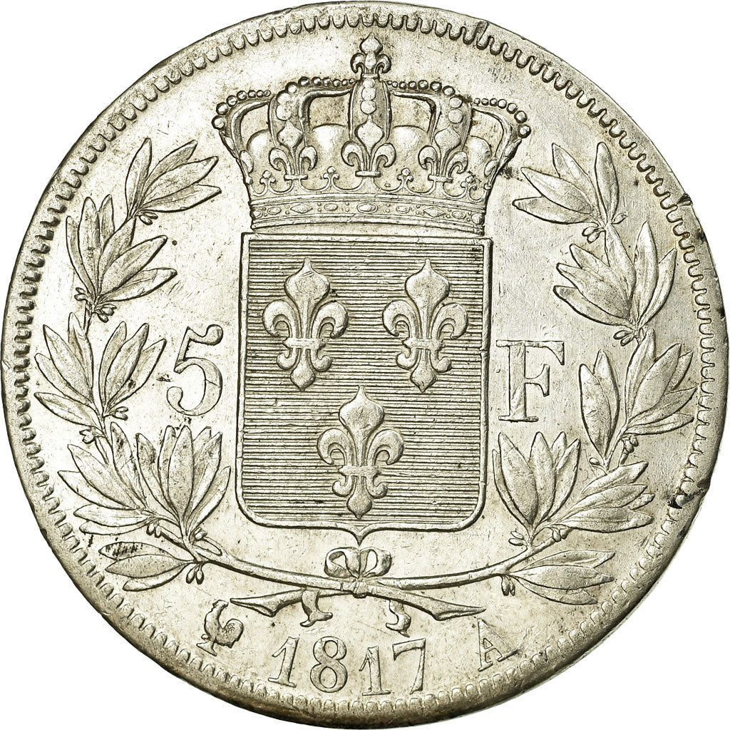 Coin, France, Louis XVIII, Louis XVIII, 5 Francs, 1817, Paris, AU(50-53)