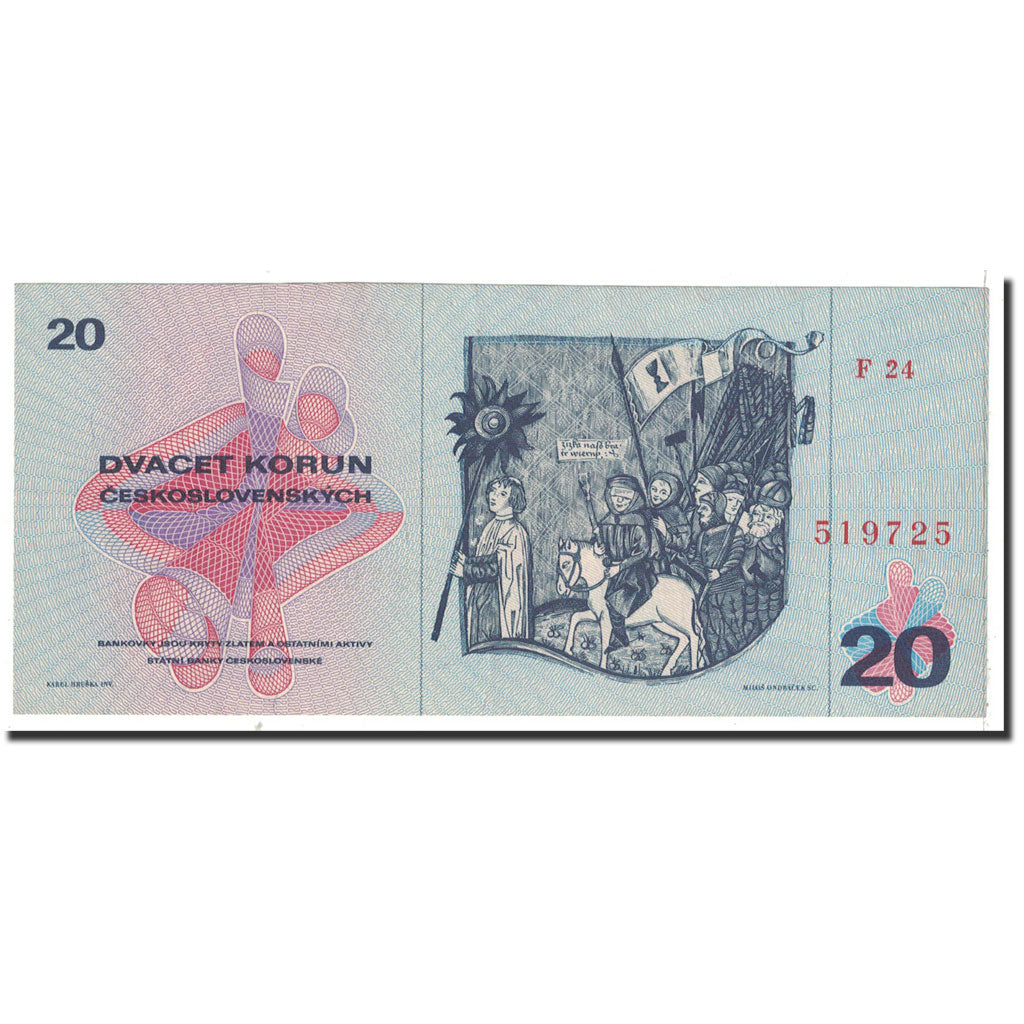 Banknote, Czechoslovakia, 20 Korun, 1970, KM:92, UNC(65-70)