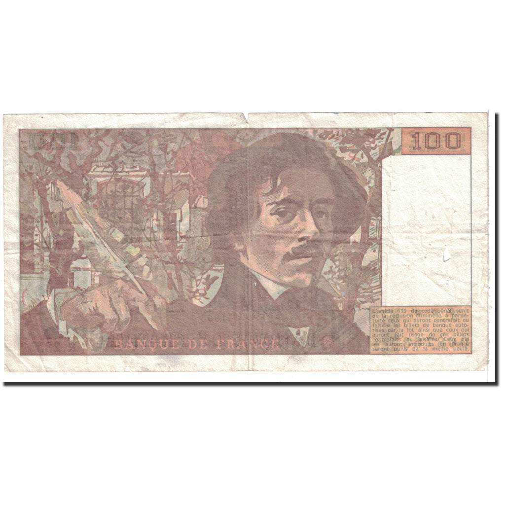 France, 100 Francs, 1993, VF(30-35), Fayette:69bis 8c, KM:154g