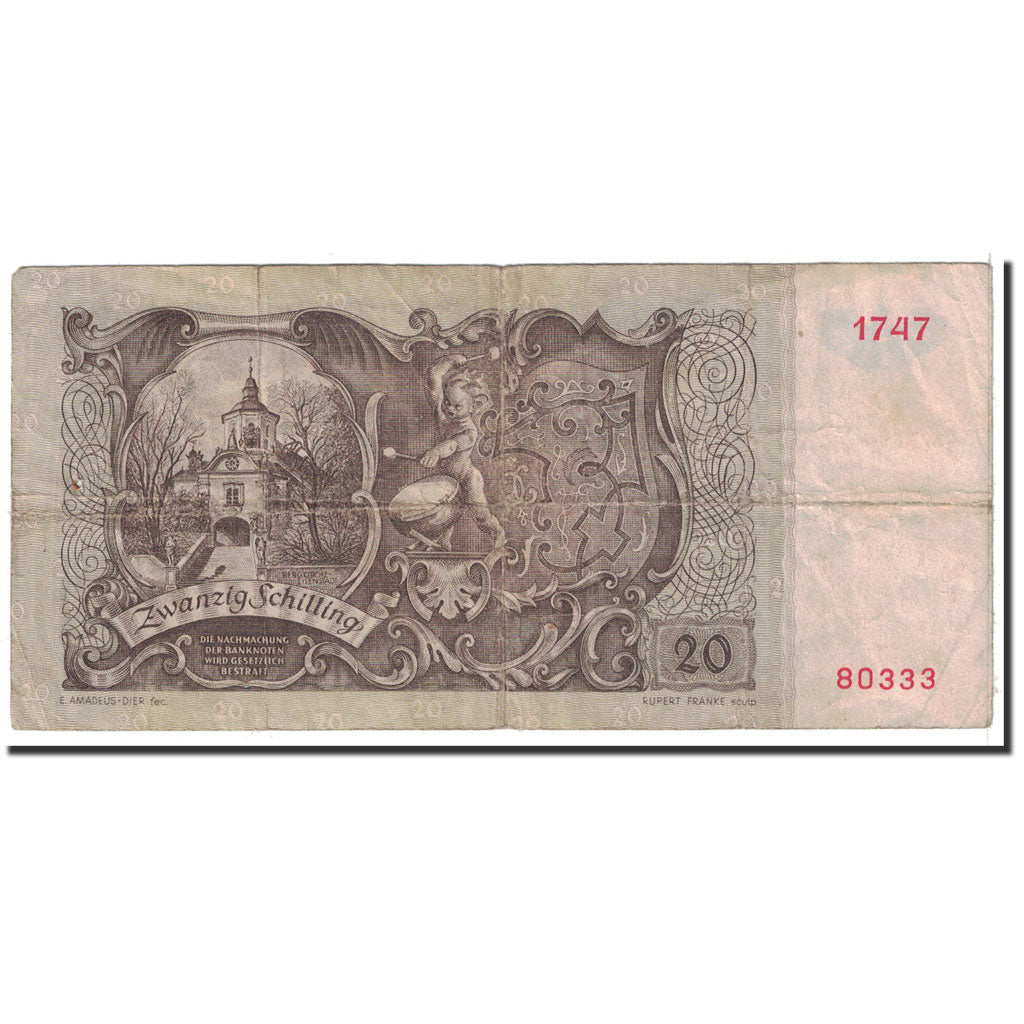 Banknote, Austria, 20 Schilling, 1950, 1950-01-02, KM:129a, VF(20-25)