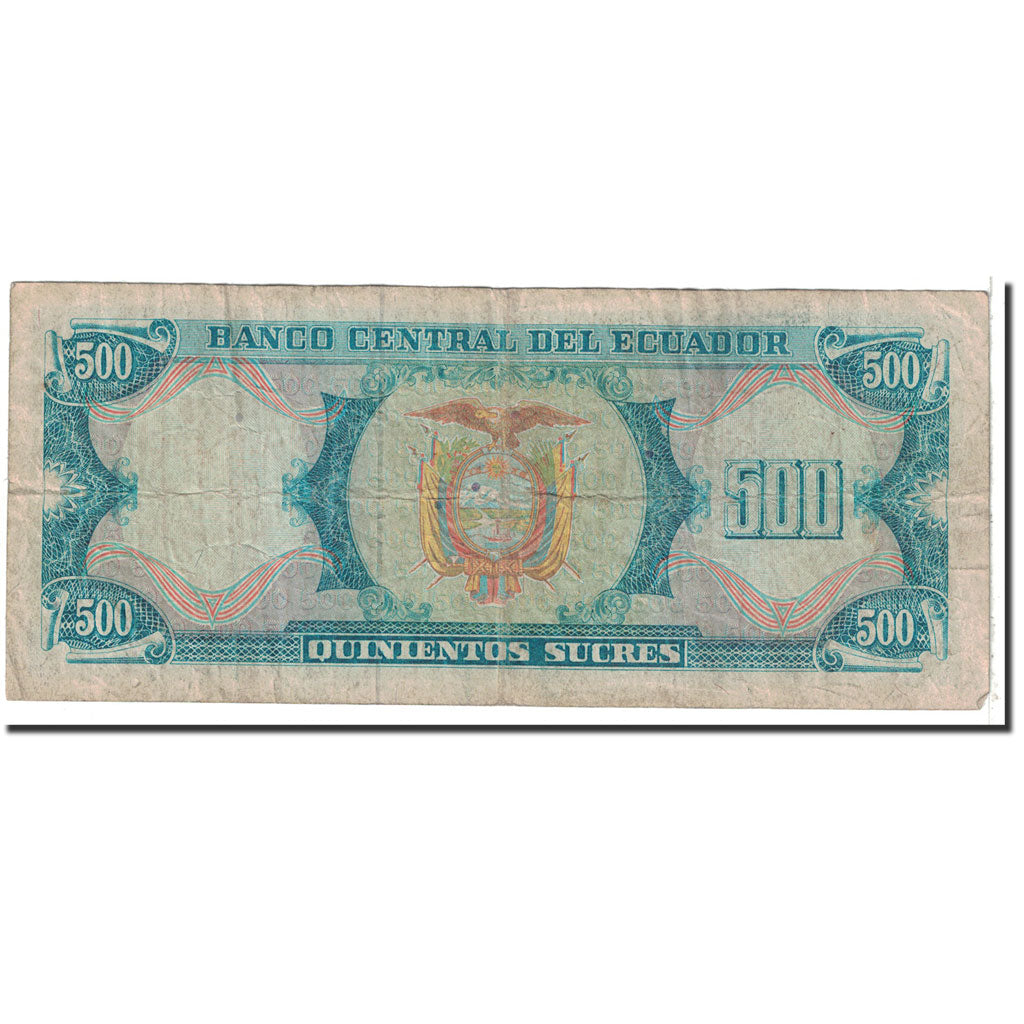 Banknote, Ecuador, 500 Sucres, 1988, 1988-06-08, KM:124Aa, VF(20-25)