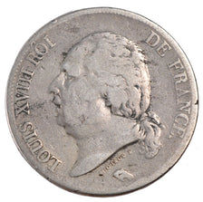 FRANCE, 5 Francs, 1824, Lille, VF(30-35), Silver, Gadoury #614, 25.20