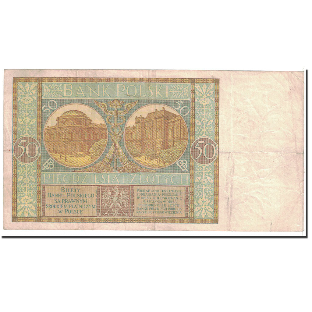 Banknote, Poland, 50 Zlotych, 1929, 1929-09-01, KM:71, EF(40-45)