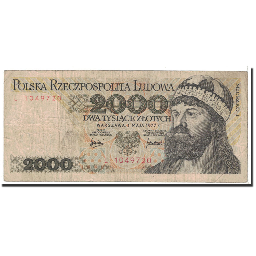 Banknote, Poland, 2000 Zlotych, 1977, 1977-05-01, KM:147a, VG(8-10)