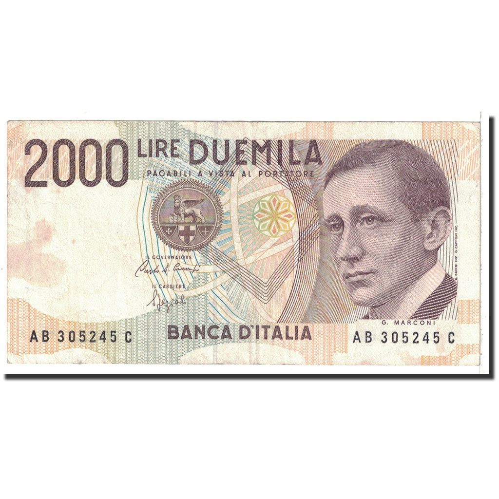 Banknote, Italy, 2000 Lire, 1990, KM:115, EF(40-45)