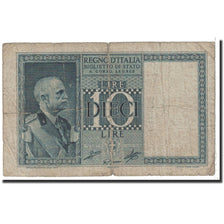 Banknote, Italy, 10 Lire, 1939, KM:25c, VG(8-10)