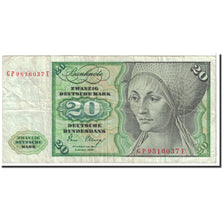 Billet, République fédérale allemande, 20 Deutsche Mark, 1980, 1980-01-02