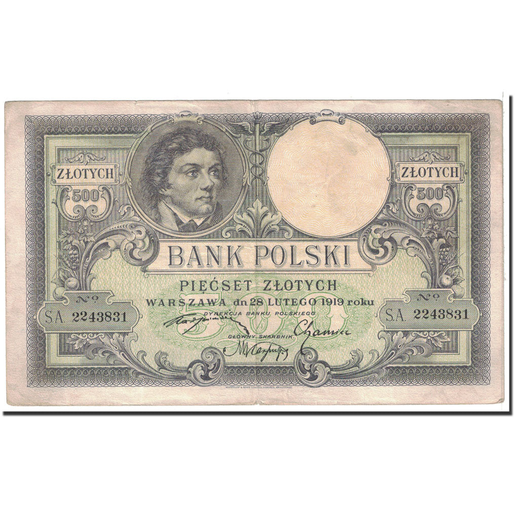 Banconote, Polonia, 500 Zlotych, 1924, 1919-02-28, KM:58, BB
