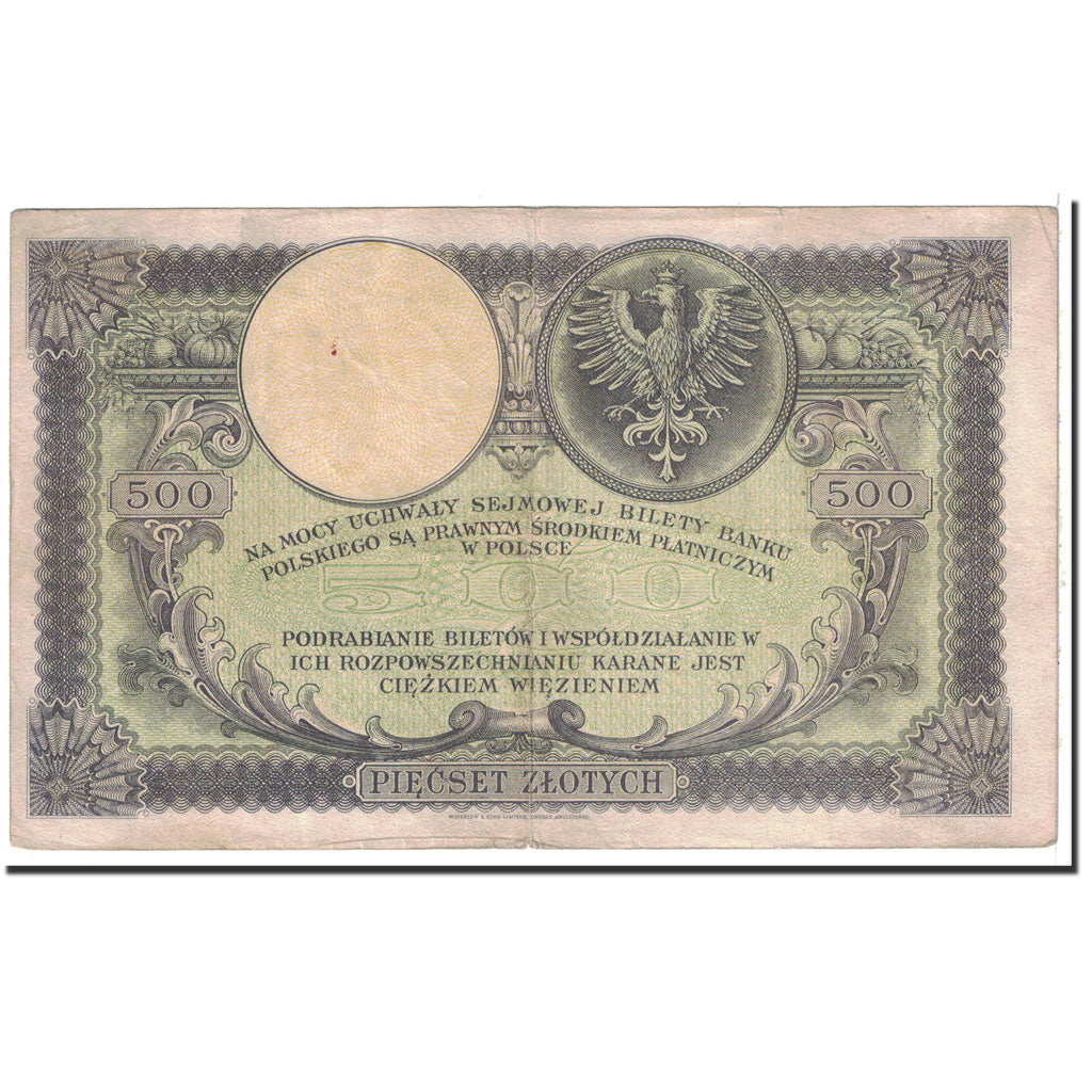 Banconote, Polonia, 500 Zlotych, 1924, 1919-02-28, KM:58, BB