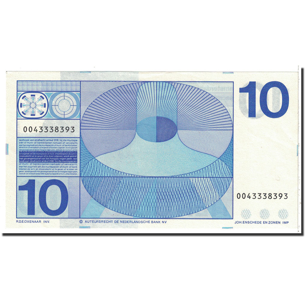 Banknote, Netherlands, 10 Gulden, 1968, 1968-04-25, KM:91a, AU(55-58)