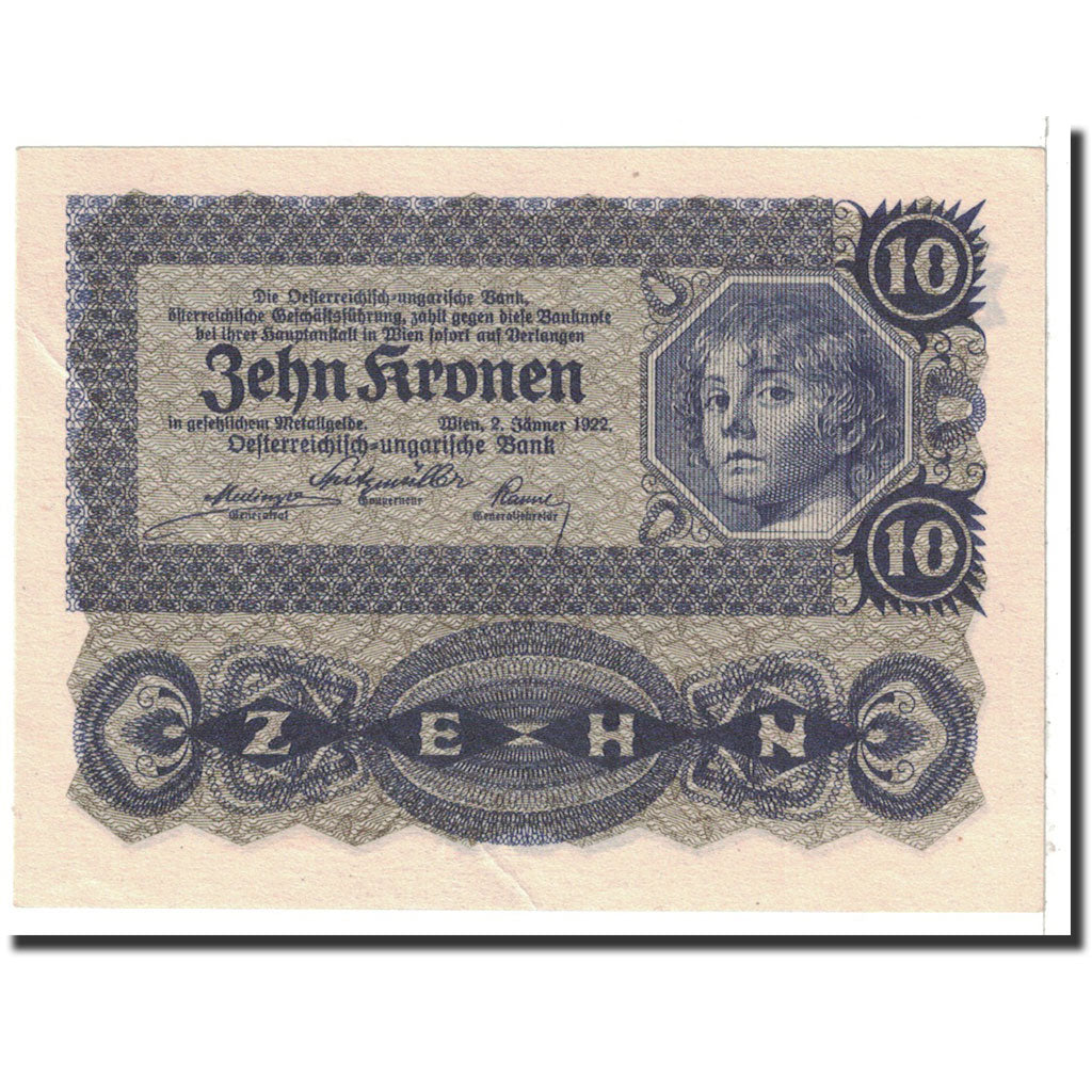 Banknote, Austria, 10 Kronen, 1922, 1922-01-02, KM:75, UNC(63)