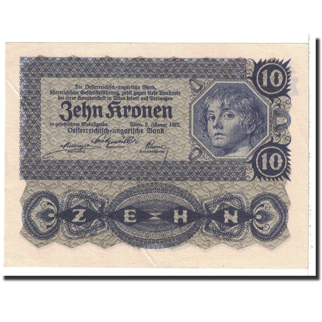 Banknote, Austria, 10 Kronen, 1922, 1922-01-02, KM:75, UNC(63)
