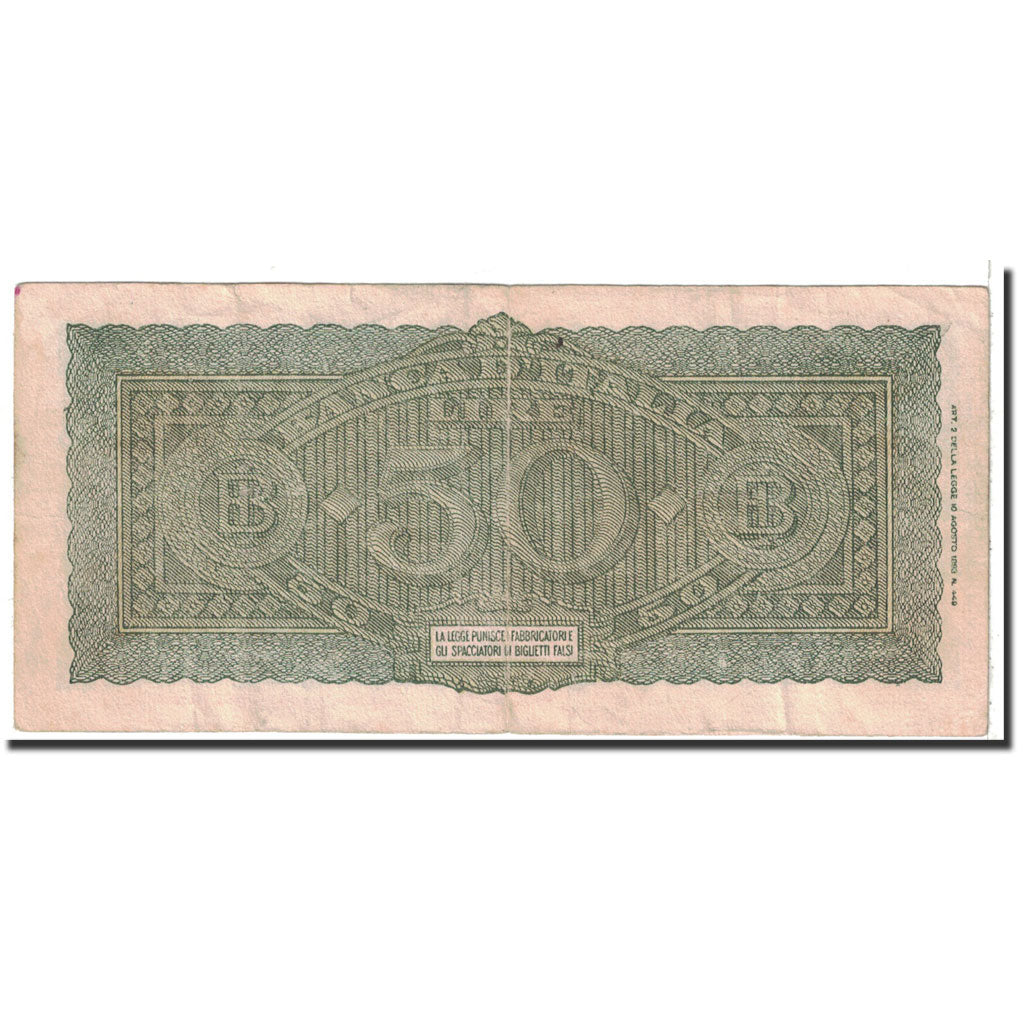 Banknote, Italy, 50 Lire, 1944, 1944-12-10, KM:74a, EF(40-45)