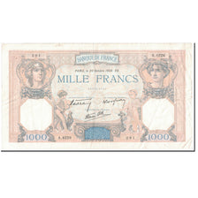 France, 1000 Francs, 1938, 1938-10-20, EF(40-45), Fayette:38.30, KM:90c