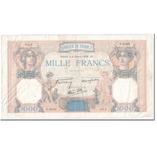 France, 1000 Francs, 1939, 1939-02-02, EF(40-45), Fayette:38.34, KM:90c