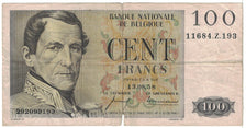 Banknote, Belgium, 100 Francs, 1958, 1958-08-13, KM:129c, VF(20-25)