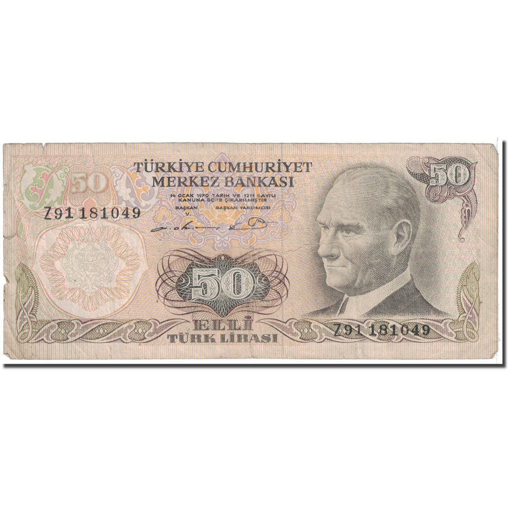 Banknote, Turkey, 50 Lira, 1976, KM:188, VF(20-25)