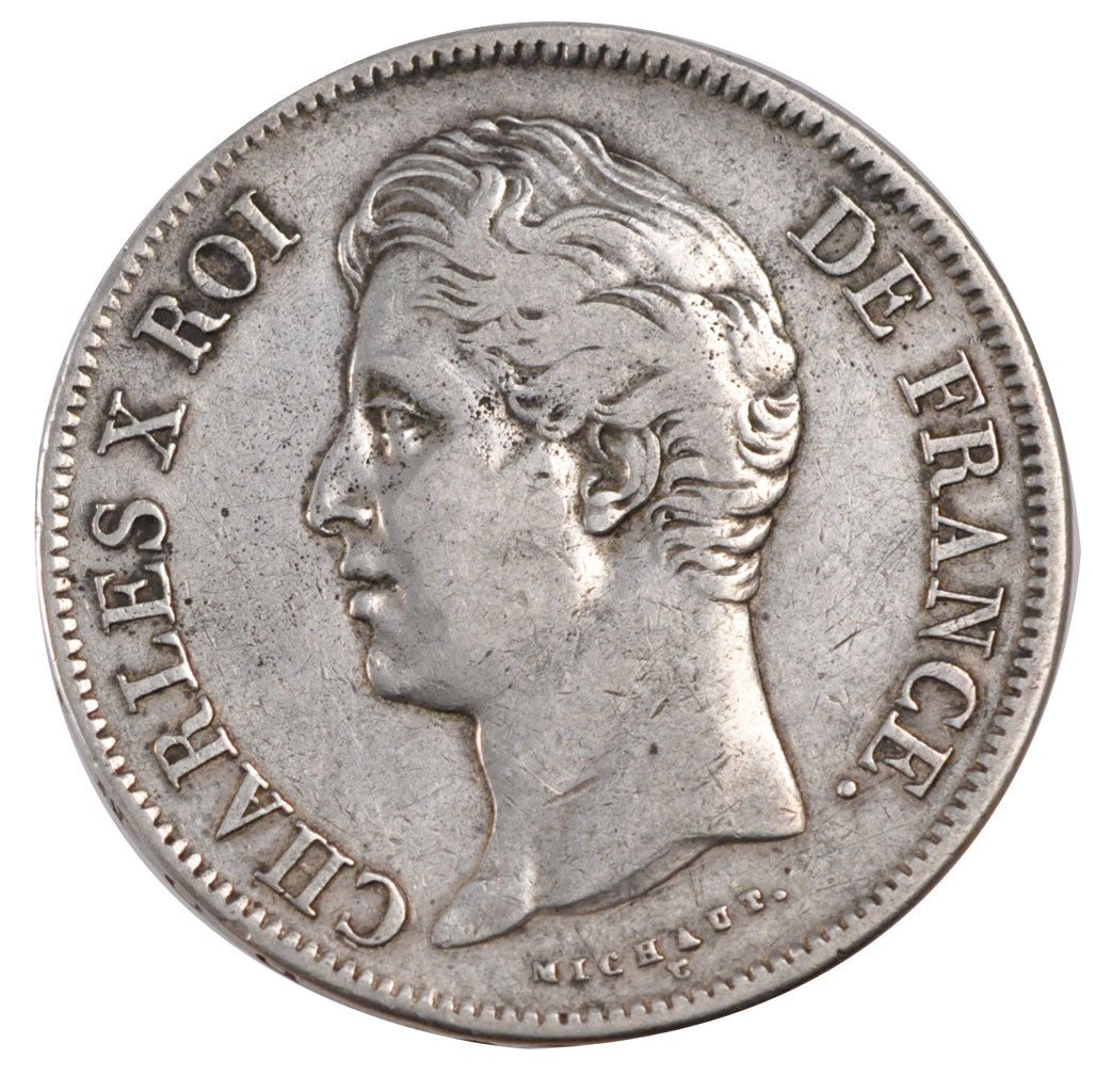 FRANCE, Charles X, 5 Francs, 1830, Marseille, EF(40-45), Silver, Gadoury #644,..