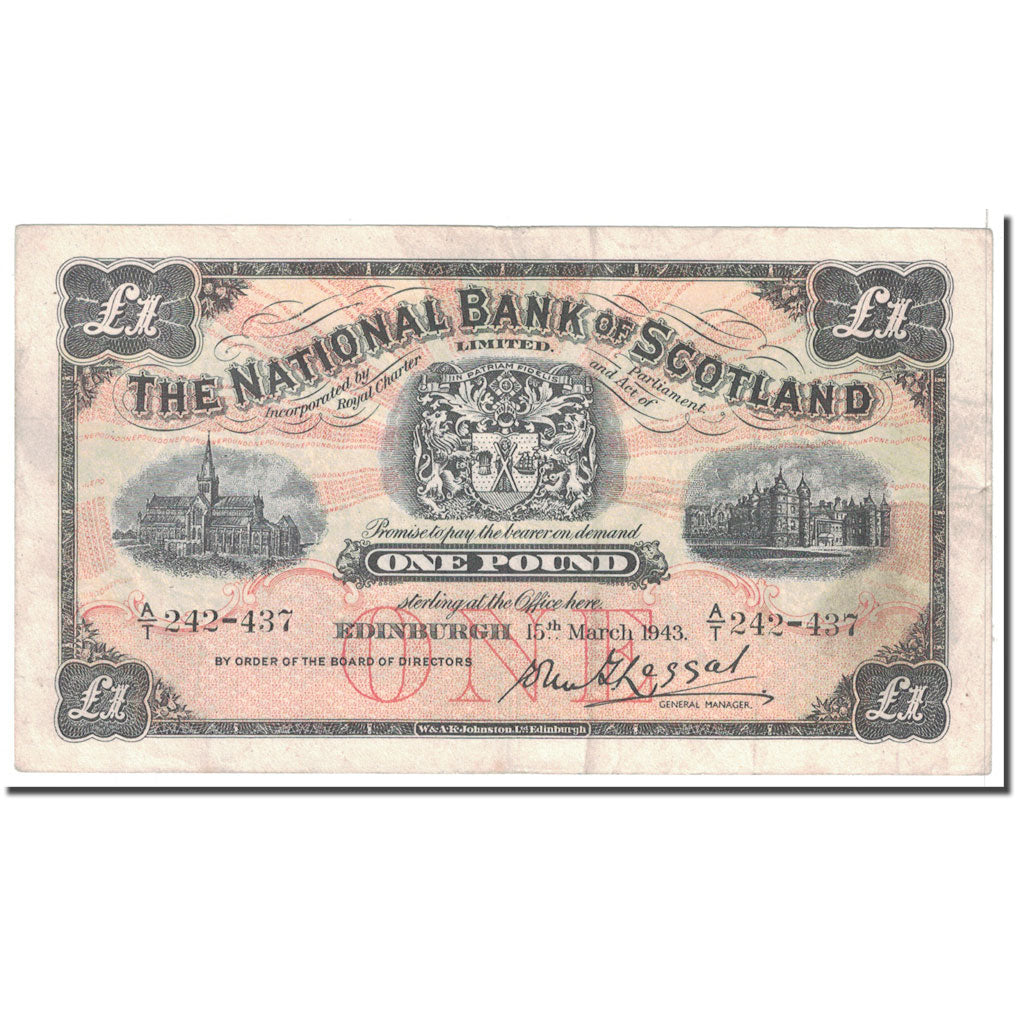 Banknote, Scotland, 1 Pound, 1943, 1943-03-15, KM:258b, VF(30-35)
