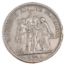 FRANCE, Hercule, 5 Francs, 1871, Paris, KM #823, AU(50-53), Silver, Gadoury...